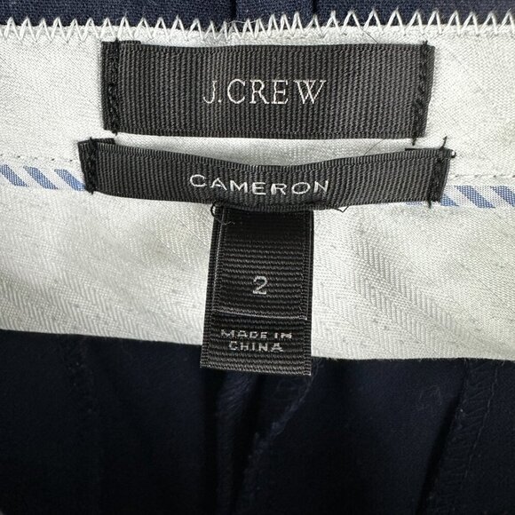 J Crew Pants Womens 2 Cameron Blue Stretch Flat Front Zip Fly Pockets Cropped - Picture 4 of 8